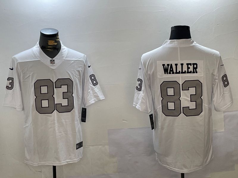 Men Oakland Raiders #83 Waller White Second generation 2024 Nike Limited NFL Jersey style 1